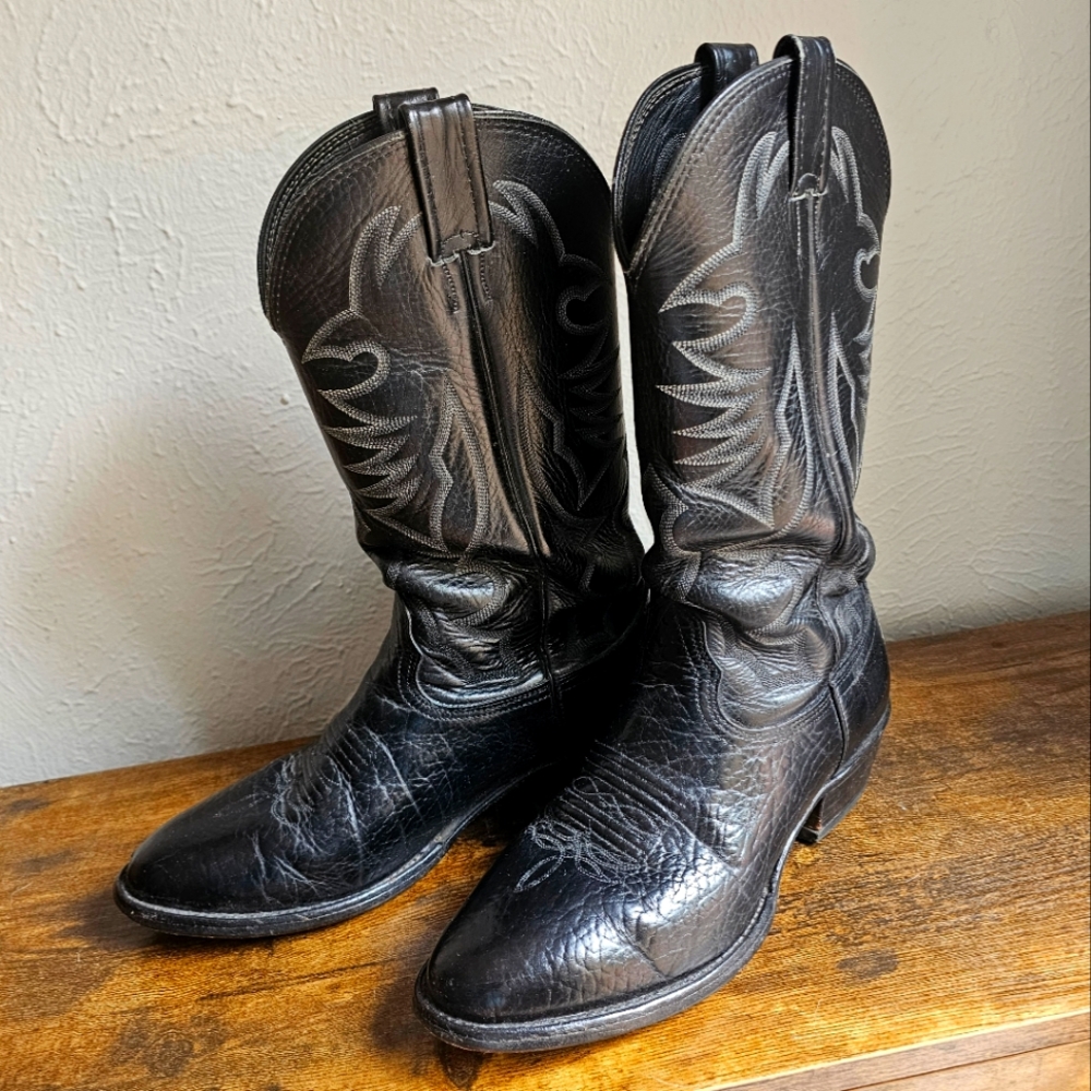 🌺 Real Leather Cowboy Boots